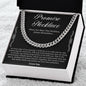 men’s promise necklace displayed with a heartfelt message card