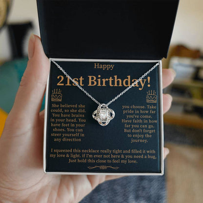 close up of necklace designed as a special 21st birthday gift for daughter