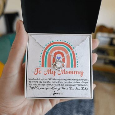 necklace for mommy presented in a gift box for a heartfelt surprise