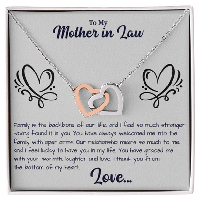 interlocking hearts necklace gift for mother-in-law expressing love and appreciation