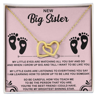 New Big Sister Interlocking Hearts Necklace - Big Sister gifts - Beauty Belliss