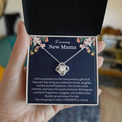 Giftsignature necklace presented in an elegant gift box for a new mother