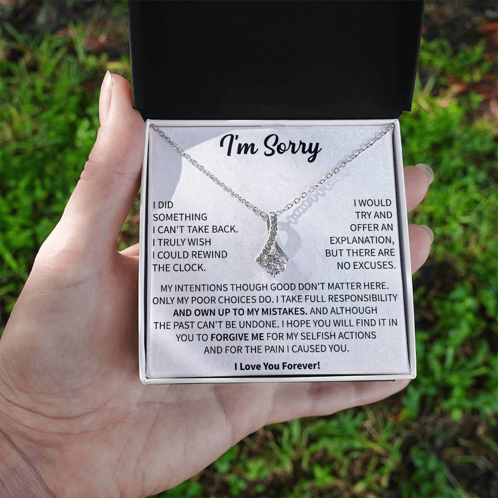 please forgive me necklace gift for her expressing regret
