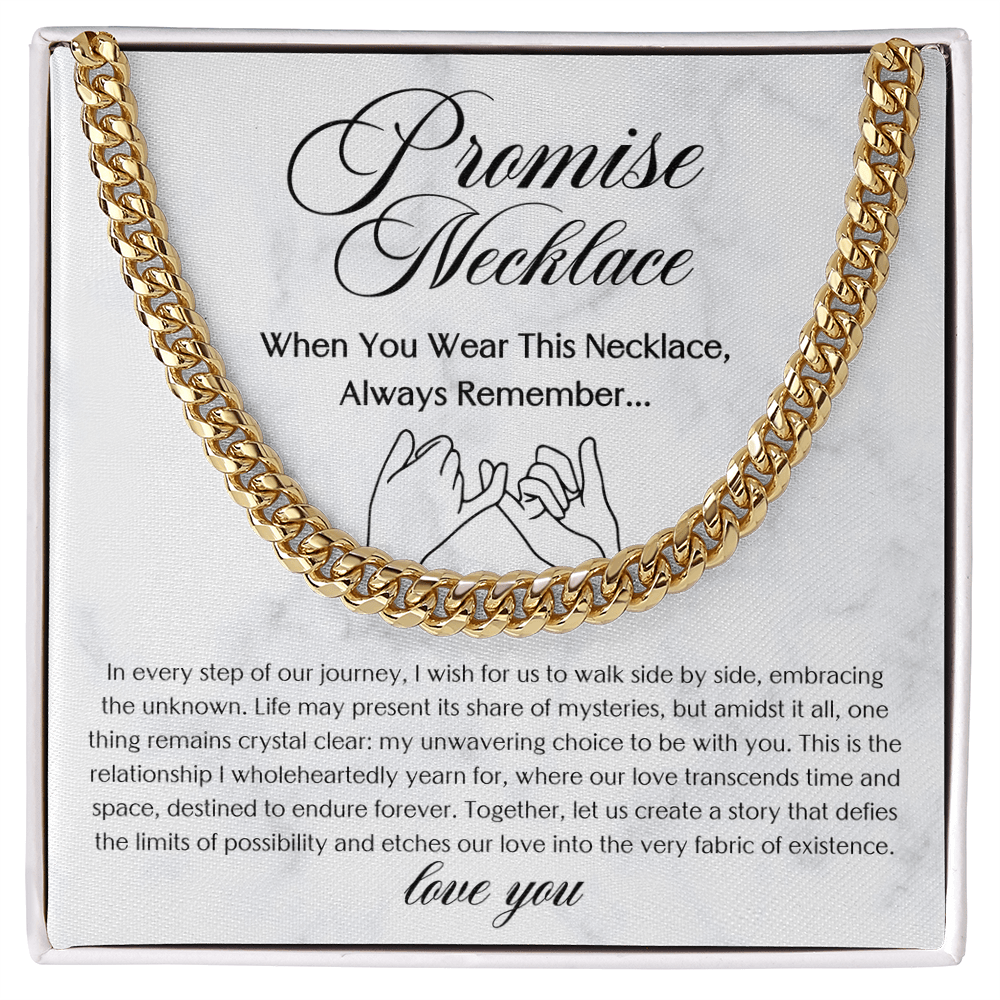 Promise Necklace For Him, Promise Gifts For Him, Boyfriend Promise Necklace, Gift For Boyfriend, Boyfriend Birthday Gift, Cuban Chain Necklace For Him - Beauty Belliss