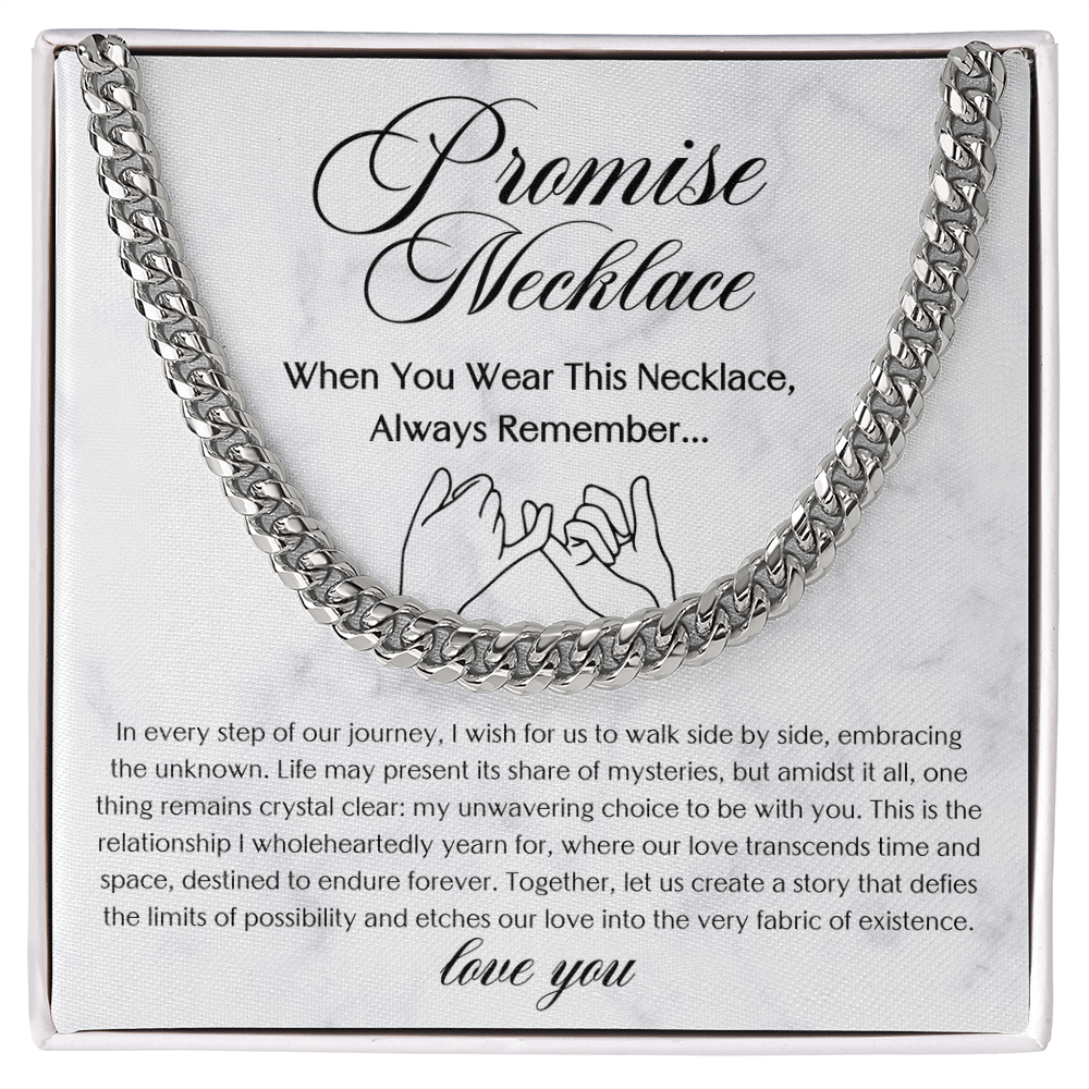 Promise Necklace For Him, Promise Gifts For Him, Boyfriend Promise Necklace, Gift For Boyfriend, Boyfriend Birthday Gift, Cuban Chain Necklace For Him - Beauty Belliss