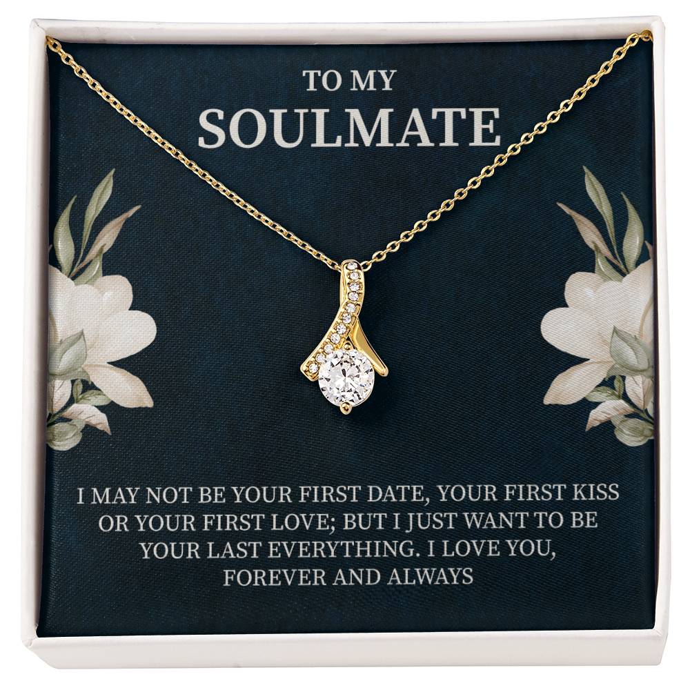 close up of a Giftsignature soulmate necklace designed to express love and devotion