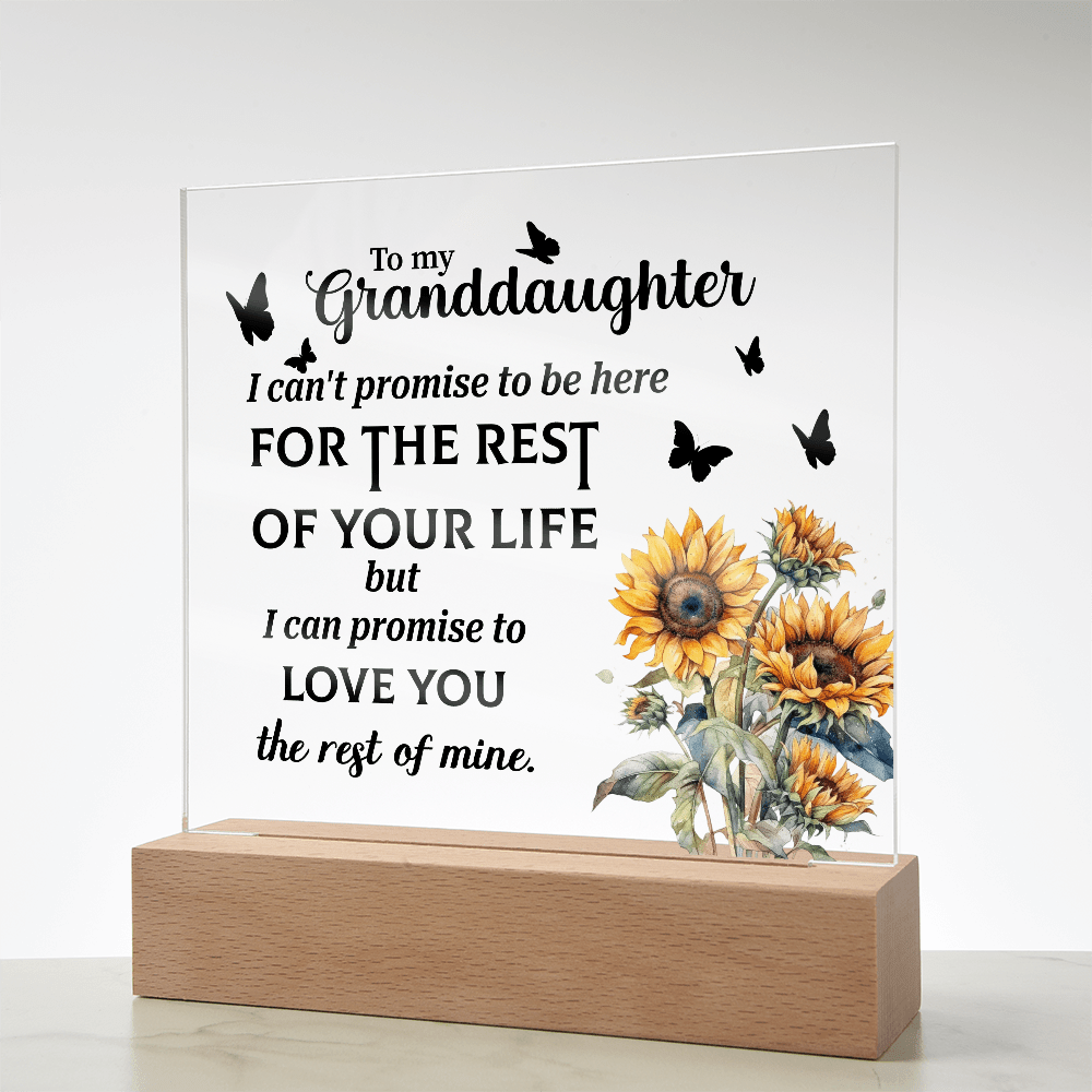 sentimental acrylic plaque gift for granddaughter to cherish forever
