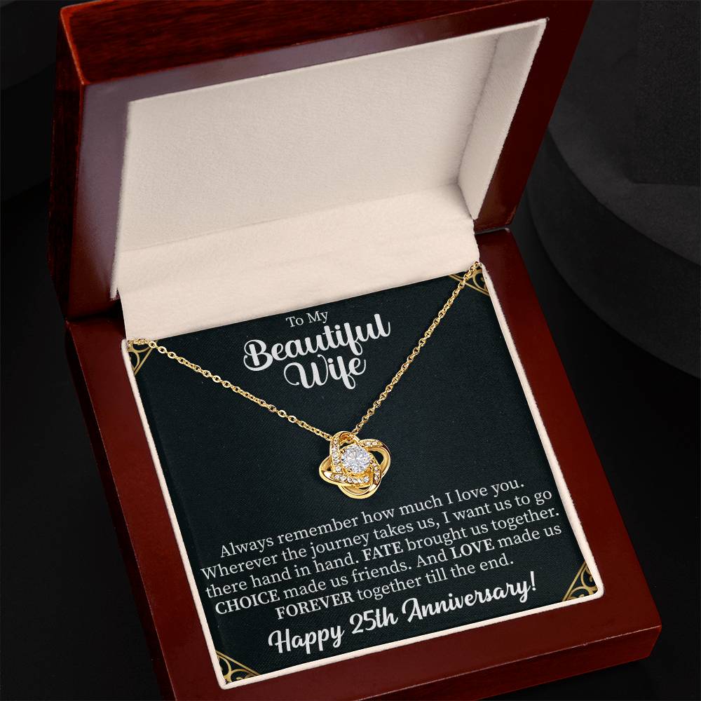 sentimental necklace designed to express appreciation and lifelong love for a wife