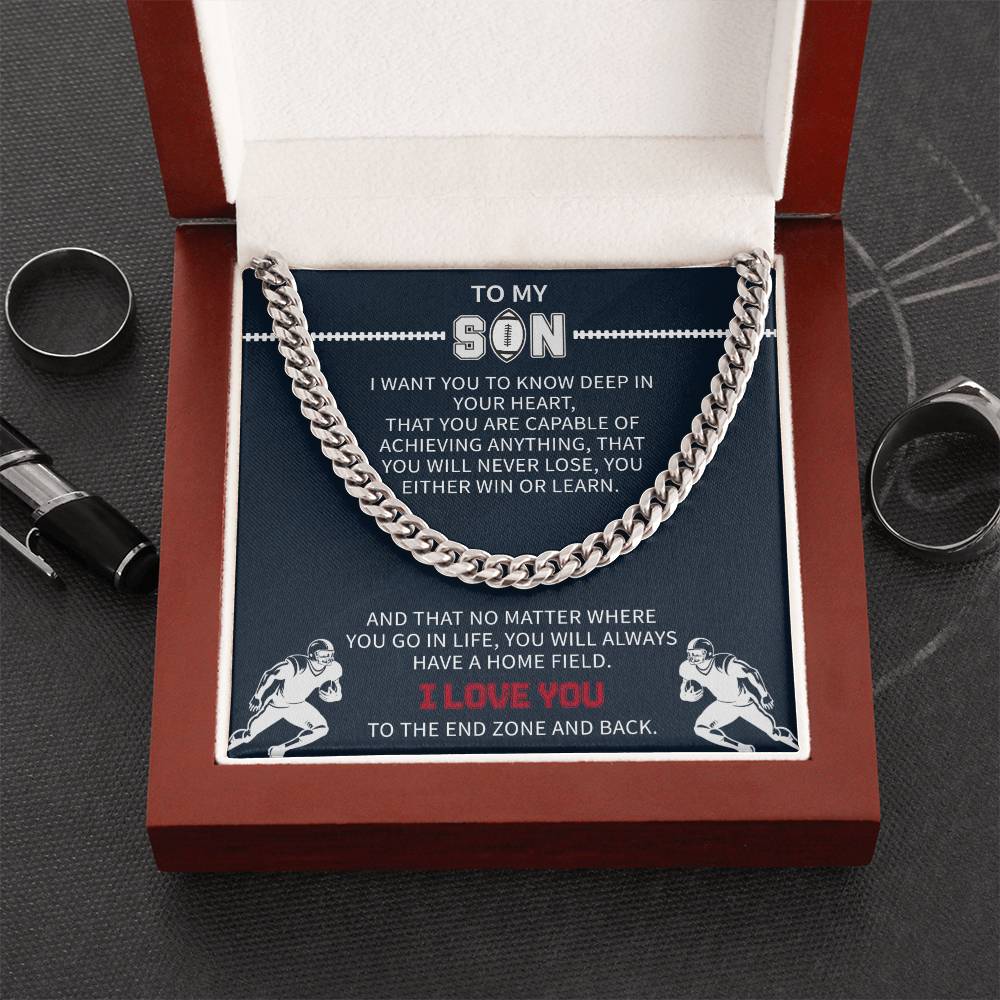 Giftsignature necklace symbolizing pride, love, and encouragement for a son