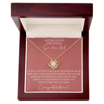 She believed she could so she did necklace, Graduation Gift for Her, Motivational Jewelry - Beauty Belliss