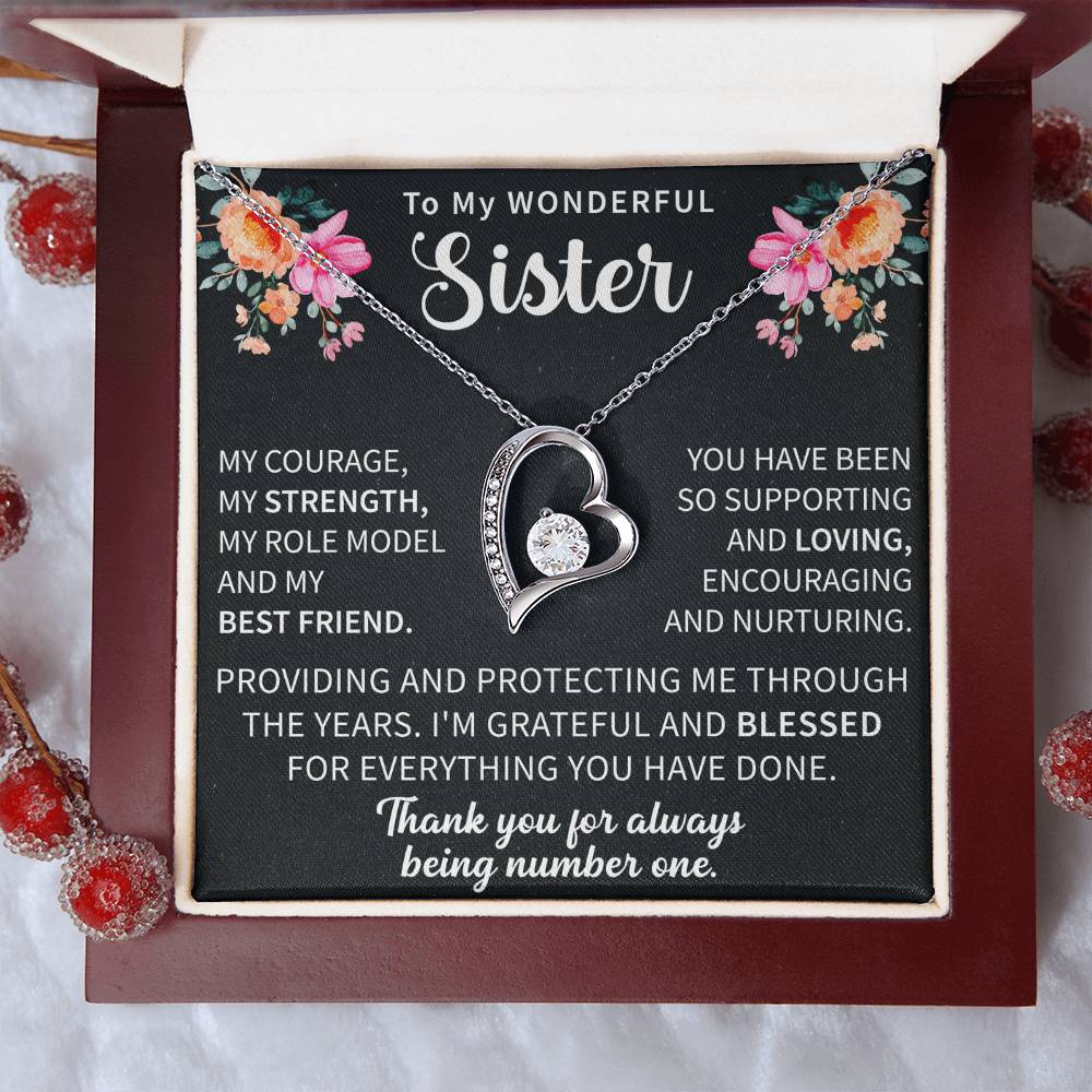jewelry gift expressing gratitude, love, and appreciation for a sister