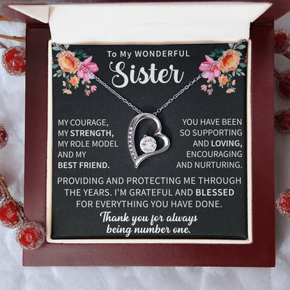 jewelry gift expressing gratitude, love, and appreciation for a sister