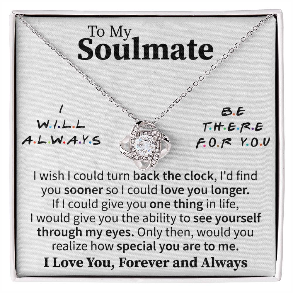 soulmate love knot necklace symbolizing eternal love