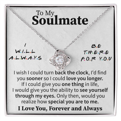soulmate love knot necklace symbolizing eternal love
