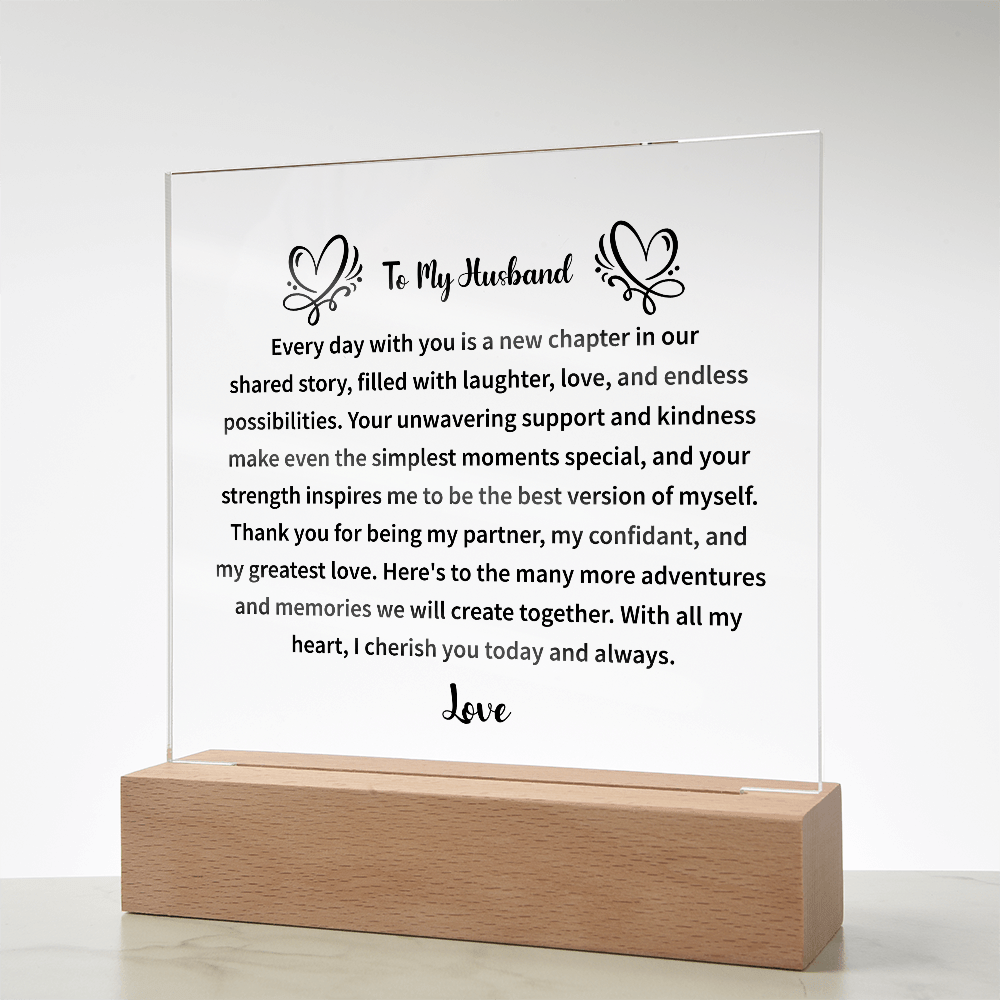 meaningful acrylic plaque gift for husband perfect for anniversaries, birthdays, and milestones