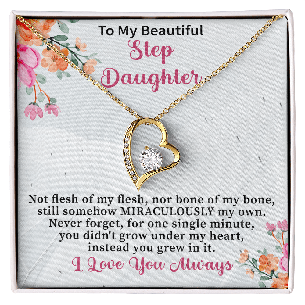 stepdaughter necklace paired with a loving message card for emotional impact
