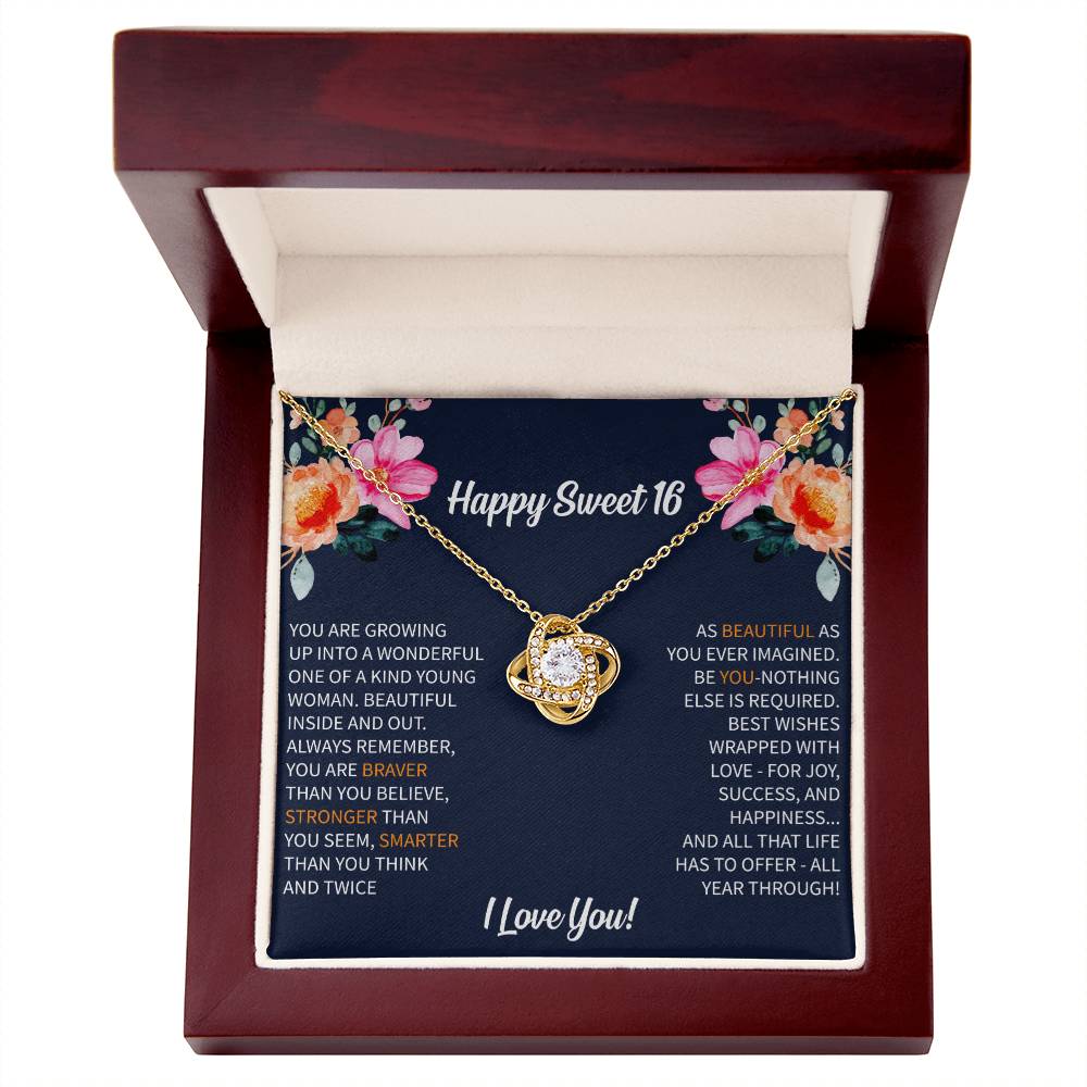 Sweet 16 Necklace - Sweet Sixteen, Daughter, Granddaughter, Niece, Friend, Heartfelt Card & Jewelry Gift for 16th Birthday - Beauty Belliss
