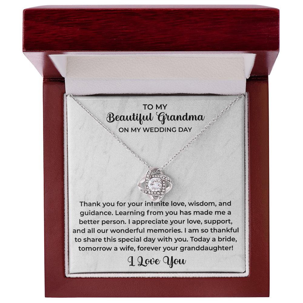 To my beautiful grandma necklace From Grandkids, Granddaughter, You Are The World Grandma, weddings gifts - Beauty Belliss