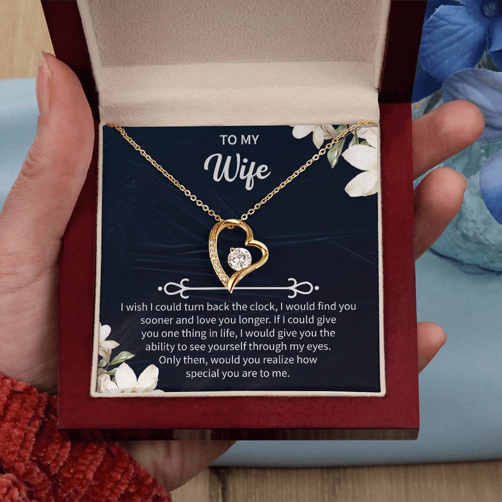 To My Beautiful Wife Necklace From Husband, Hotwife Jewelry For Women, Birthday Gifts For Wife, Birthday Necklaces For Women, Forever Love Necklace - Beauty Belliss