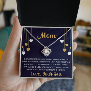 To My Best Mom Necklace Love Knot Necklace Gift For Mom From Son - Beauty Belliss