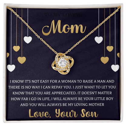 To My Best Mom Necklace Love Knot Necklace Gift For Mom From Son - Beauty Belliss