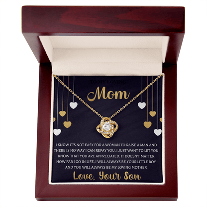 To My Best Mom Necklace Love Knot Necklace Gift For Mom From Son - Beauty Belliss