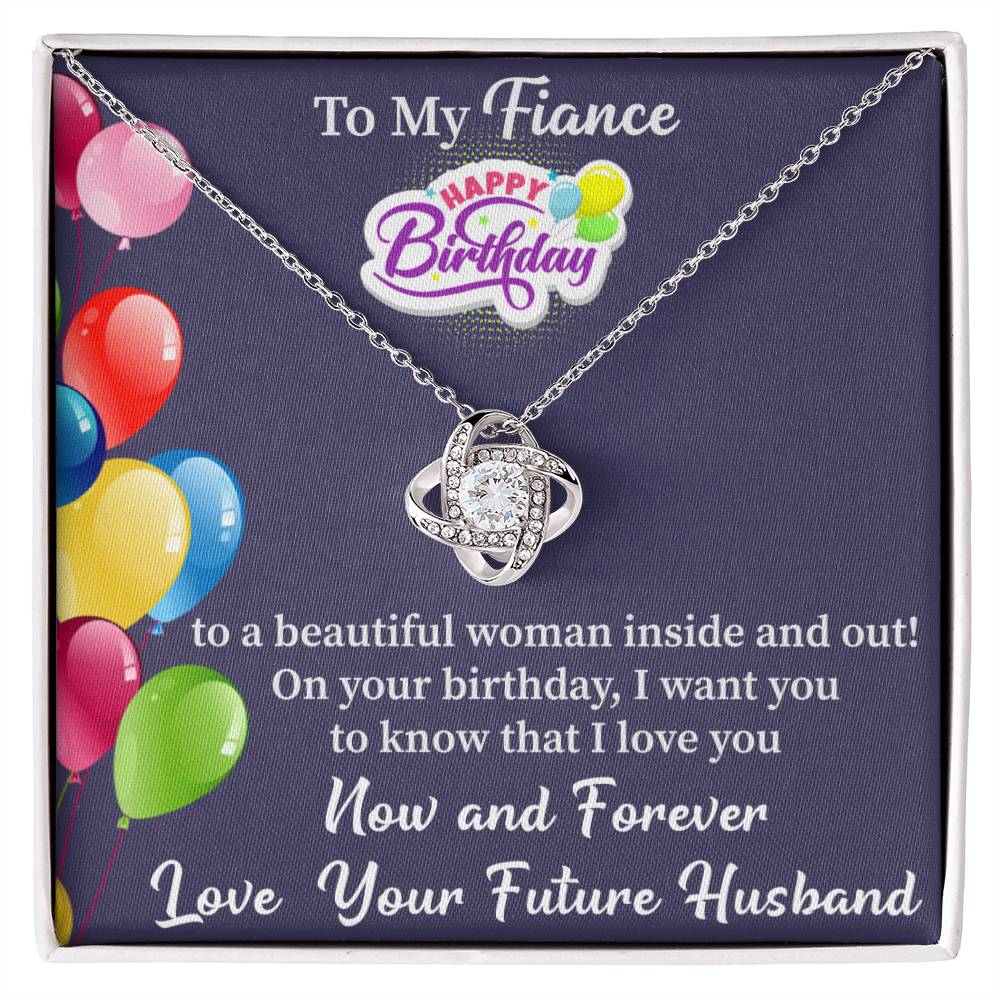 love knot necklace gift for fiancé with romantic message card