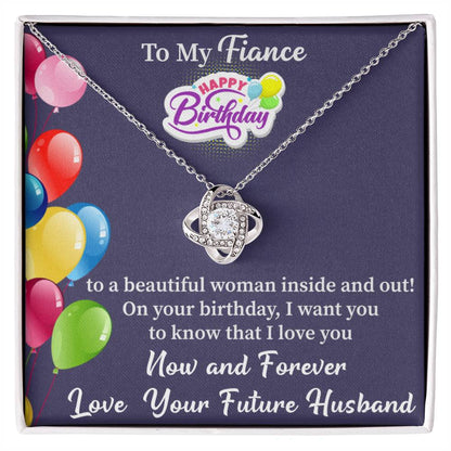 love knot necklace gift for fiancé with romantic message card