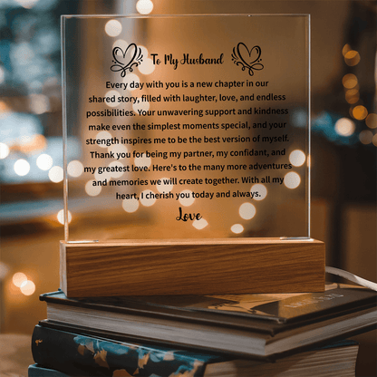 To My Husband - Acrylic Square Plaque - Beauty Belliss