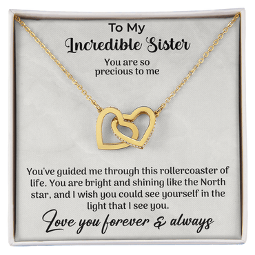 To my incredible sister Interlocking Hearts Necklace - Beauty Belliss