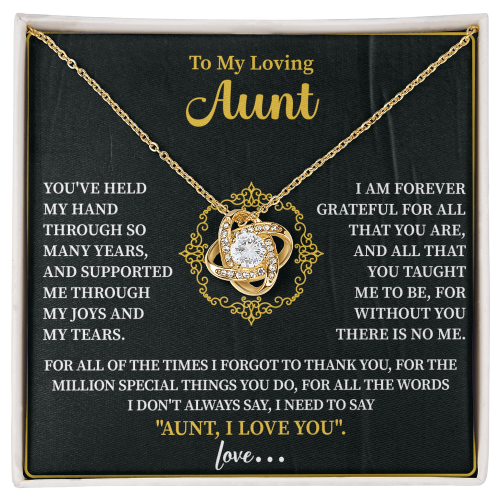 To my loving Aunt Love Knot Necklace - Beauty Belliss