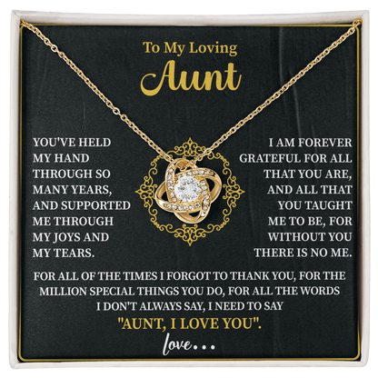 To my loving Aunt Love Knot Necklace - Beauty Belliss