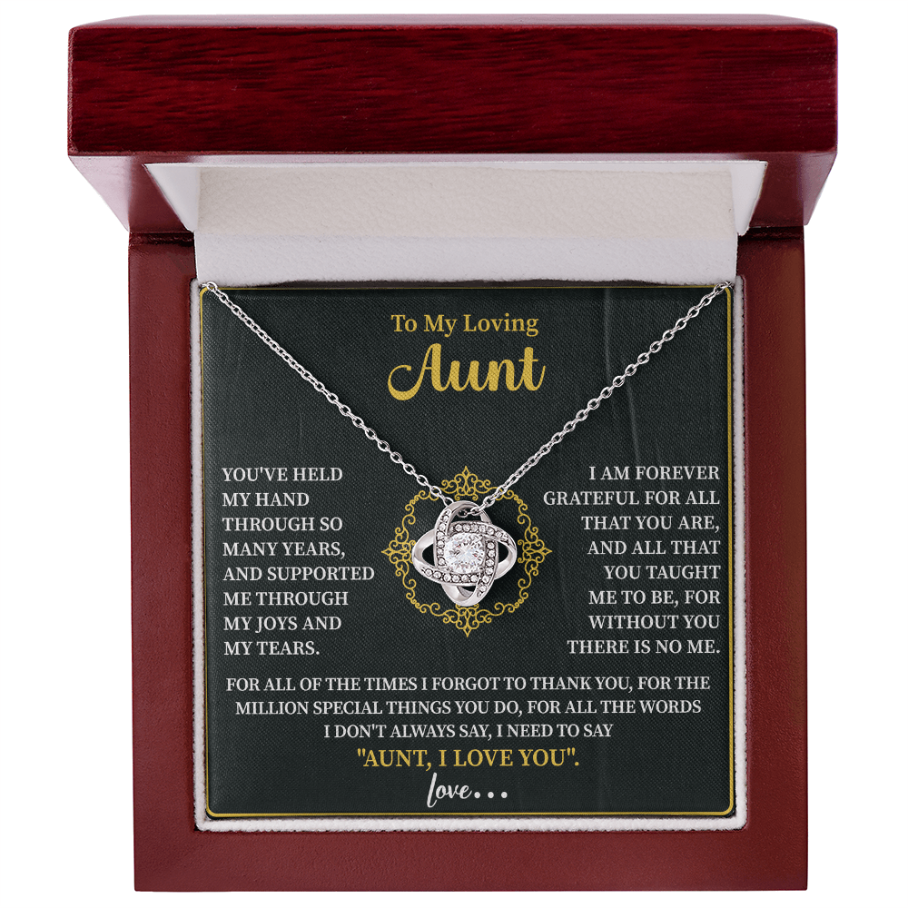 To my loving Aunt Love Knot Necklace - Beauty Belliss