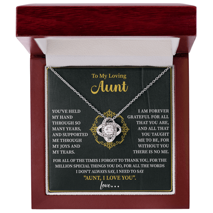 To my loving Aunt Love Knot Necklace - Beauty Belliss