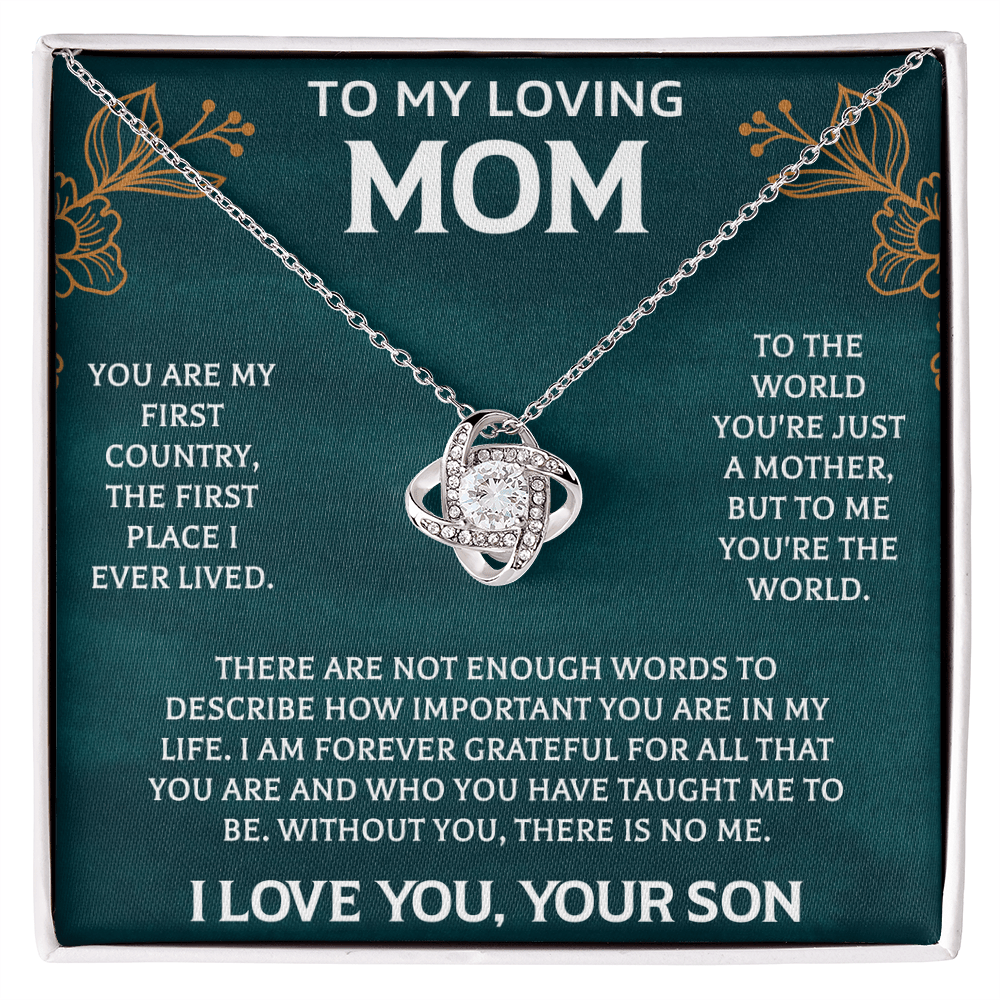 to my mom necklace displayed as a heartfelt gift