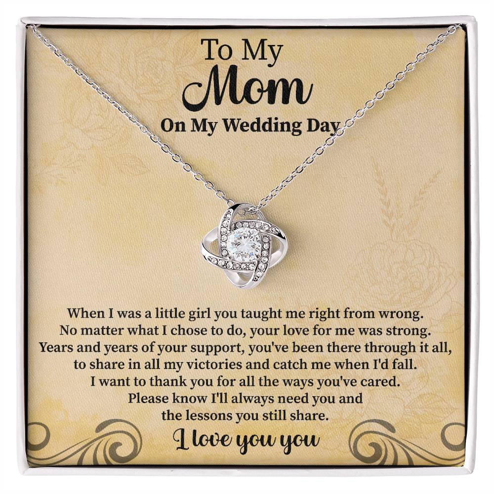 To my mom on my wedding day Love Knot Necklace - Beauty Belliss