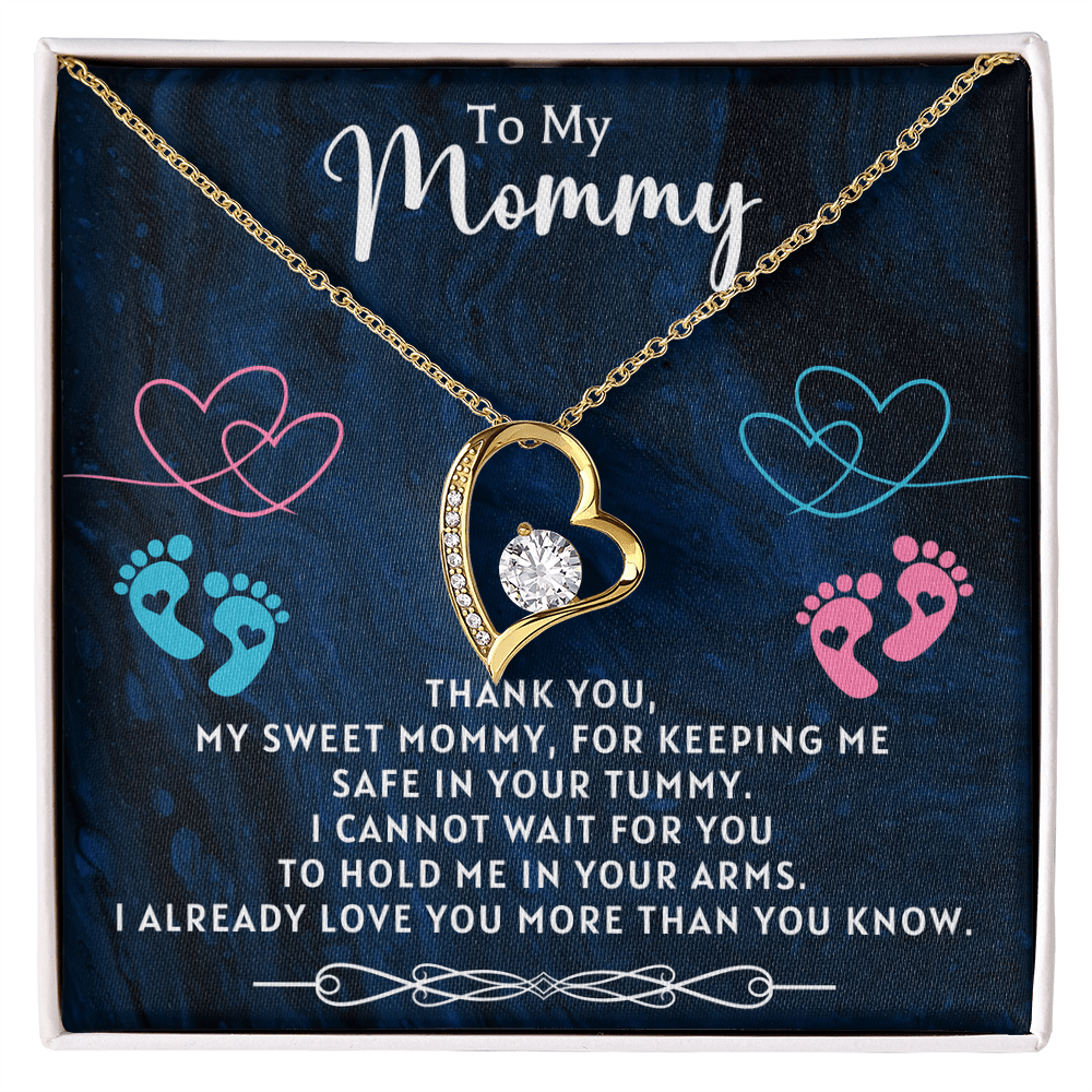 To My Mommy Necklace From Unborn Baby, Expecting Mom Christmas, Pregnant Wife Necklace, Pregnant Sister Jewelry, Pregnant Daughter - in - Law Gifts, Mom To Be Jewelry, Necklace From Baby Bump Baby Shower Gifts - Beauty Belliss