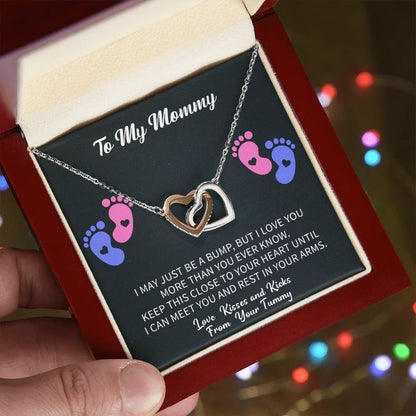 To My Mommy Necklace with Message Card and Gift Box. Baby Shower Present. Gift for Pregnant Mom - Beauty Belliss