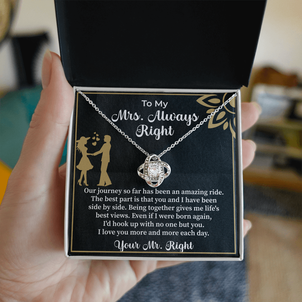 To my Mrs. always right Love Knot Necklace - Beauty Belliss