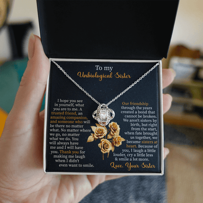 To my unbiological sister Love Knot Necklace - Beauty Belliss