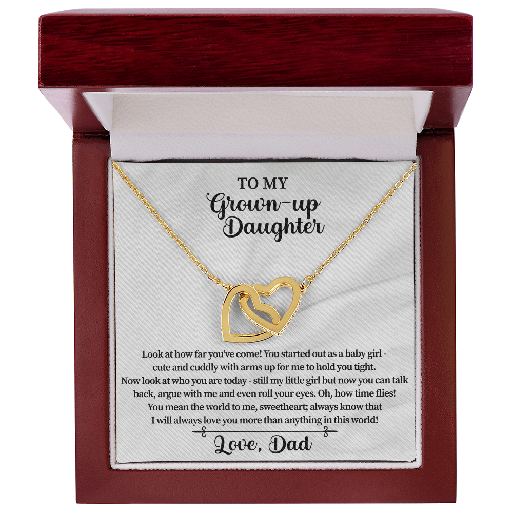 Valentine’s Day necklace gift for daughter expressing a father’s pride and care