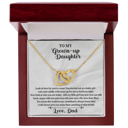 Valentine’s Day necklace gift for daughter expressing a father’s pride and care