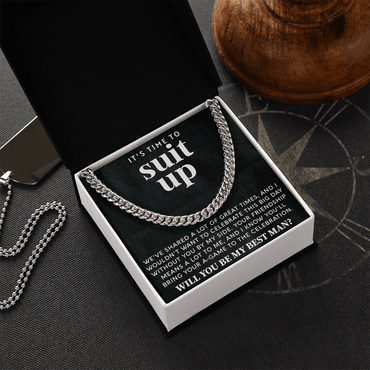 stylish necklace gift asking your best man to stand by your side on your wedding day